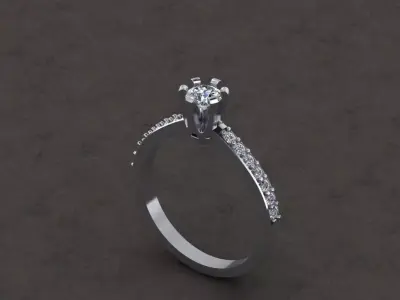 diamond ring STL and 3D file Free 3D print model