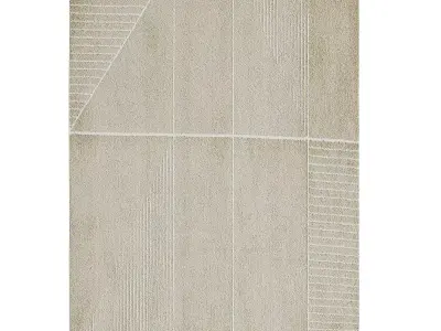 Charlotte Beige Geometric Rug 3D model