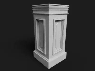 wooden pedestal 3D model