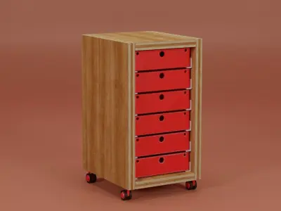 Stroller Drawers 33x39x56  Low-poly 3D model