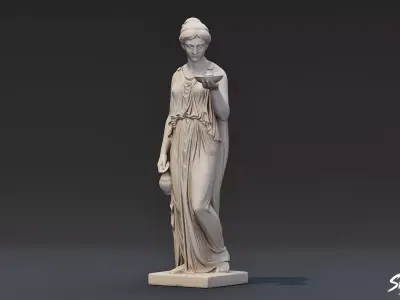 Hygieia Statue Low-poly 3D model