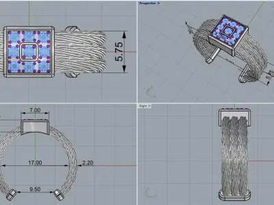 Rope braided ring model 487 3D print model