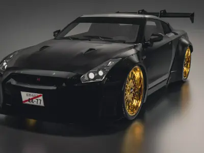 Nissan GTR R35 JDM style Low-poly 3D model
