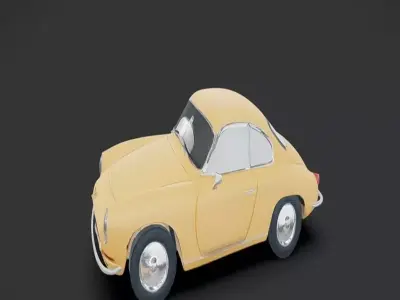 classic orange two-door coupe car 3D model