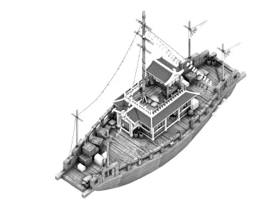 Game Traffic - Houseboat 063 3D model
