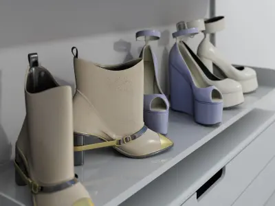 Women Heel Shoe Rack 3D model