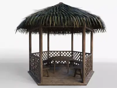 Tiki Hut Low-poly 3D model