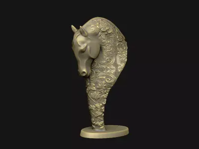 horse decor detail art award style design gothic tabletop knight 3D print model