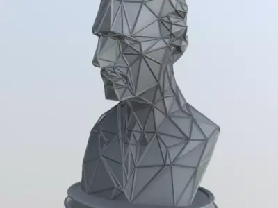 NIKOLA TESLA BUST WIREFRAME VORONOI WIREMESH MESH 3D print model