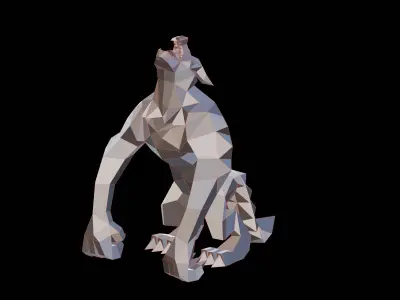 Polygonal Werewolf Low-poly 3D model
