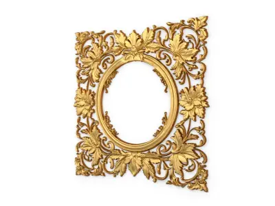 Plaster decorative frame ornament 01 3D model
