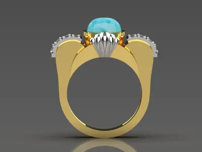 woman diamond ring jr00069 3D print model