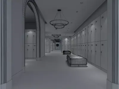 Locker room 3D model