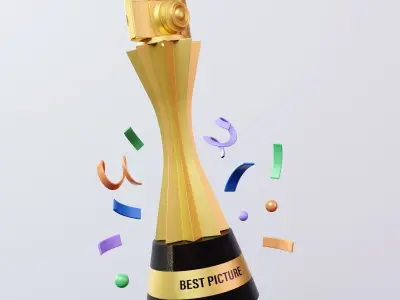 Photography Award Celebration Cup Low-poly 3D model