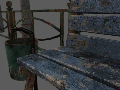 Street Rust Exterior Pack  Free low-poly 3D model