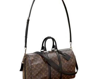 Louis Vuitton Bag Keepall Bandouliere 45 Monogram Macassar Low-poly 3D model