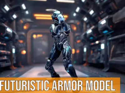 Futuristic Armor model pack Low-poly 3D model