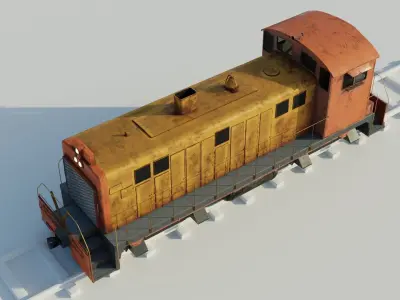 Diesel locomotive 3D model textures PBR 4K Low-poly 3D model
