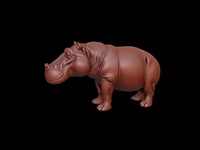 Hippopotamus Animal Sculpture 3D print model buy