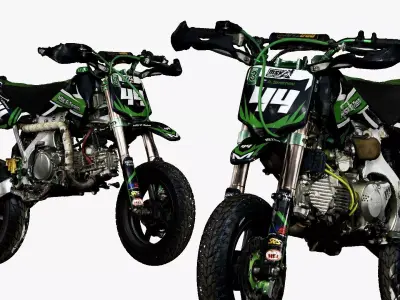 001264 black and green sport bike 3dp 3D print model