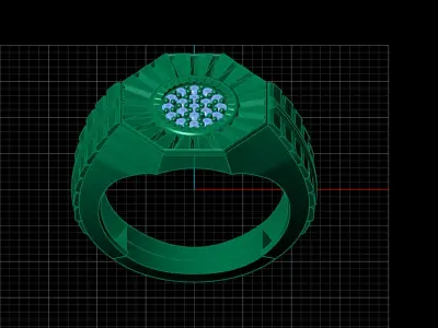 Print Ready STL 3DM  Gents Rings Diamond Men Ring  3D print model 184