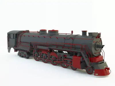  black locomotive 3d model 3D model