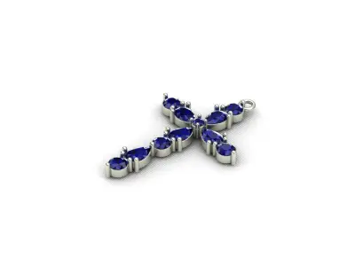 Cross with drop stone 3D print model