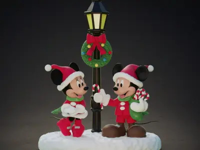 MICKEY AND MINNIE AT CHRISTMAS 3D print model