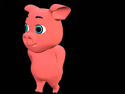 cartoon pig 3D model