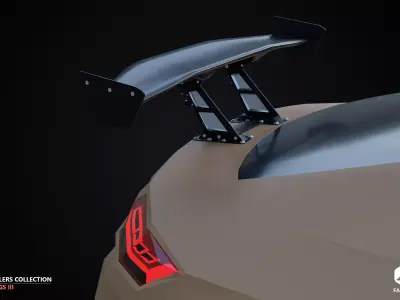 WINGS - Spoilers Collection III - All Formats Low-poly 3D model