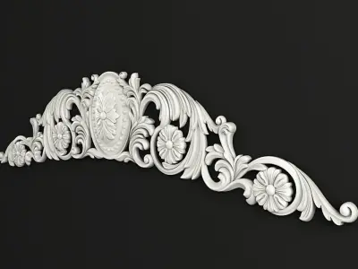 Carved decor horizontal 3D model
