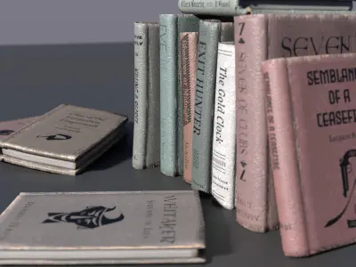 Worn Books Low-poly 3D model