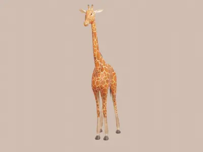 Giraf handpainted not rigged Low-poly 3D model