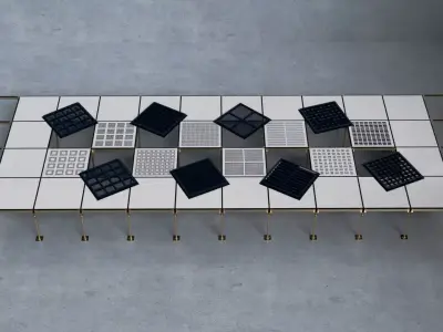 Raised or Access Floor Solid Panel with Perforated Panel  set 3D model