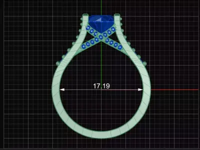 Solitaire Crossover Ring  3D print model