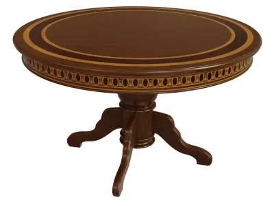 Wooden table with veneers 1200 Low-poly 3D model