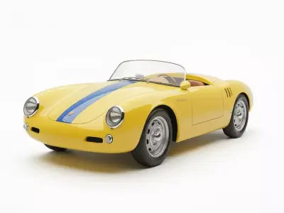 Porsche 550 Spyder Inspired Low-poly 3D model