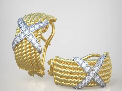 Ring and Earring  Set 3D printable model 0080 3D Model Pack