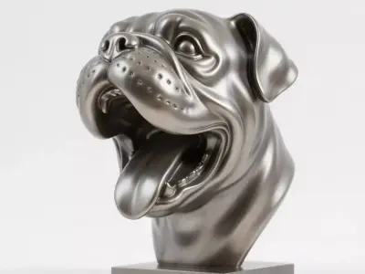 Dog head sculpture 3D print model