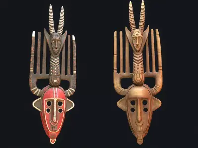 African mask 10 Low-poly 3D model