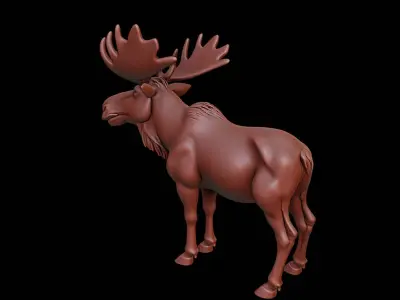 Moose Animal Sculpture 3D print model