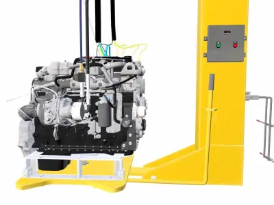 Engine Turbo Workstation Low-poly 3D model