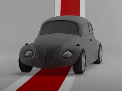 Retro Volkswagen Beetle  3D model