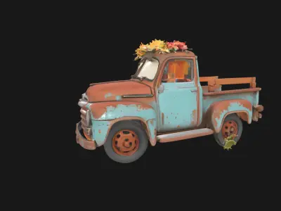 Rustic Relic Vintage Car Weathered 3D Model Low-poly 3D model