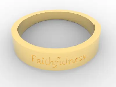 Faithfulness Female Ring gold 3D print model