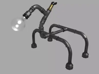 Metal pipe decorative lamp Low-poly 3D model