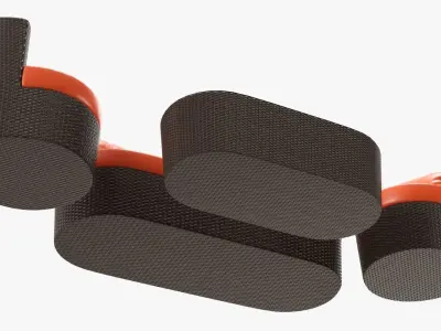 Rattan furniture set 02 3D model