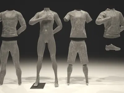 Male mannequin Nike Football pack  3D model