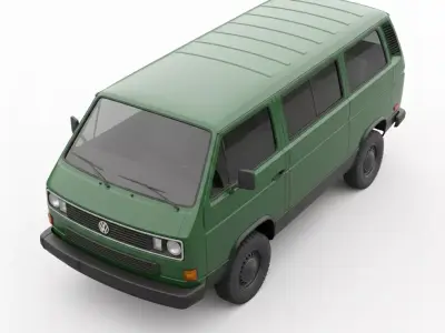 Classic 1980s Utility Van Volkswagen T3 Low-poly 3D model