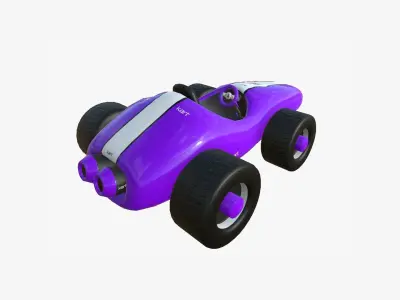 Cartoon Kart F04 Purple - Vehicle Racing Design Low-poly 3D model